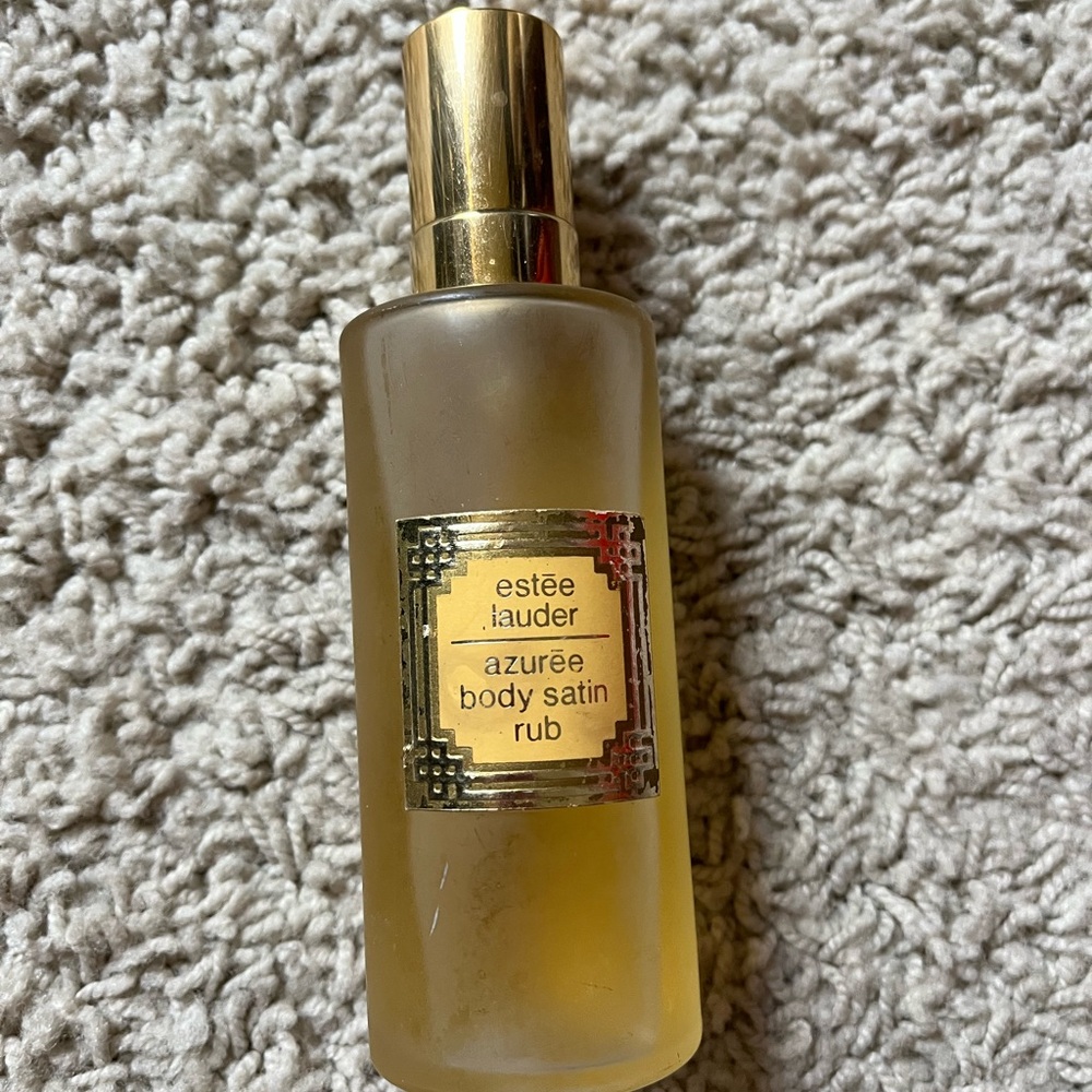 Estee Lauder VINTAGE Vtg Azuree Body Satun Rub Scent 80-85% Full SUPER RARE USED